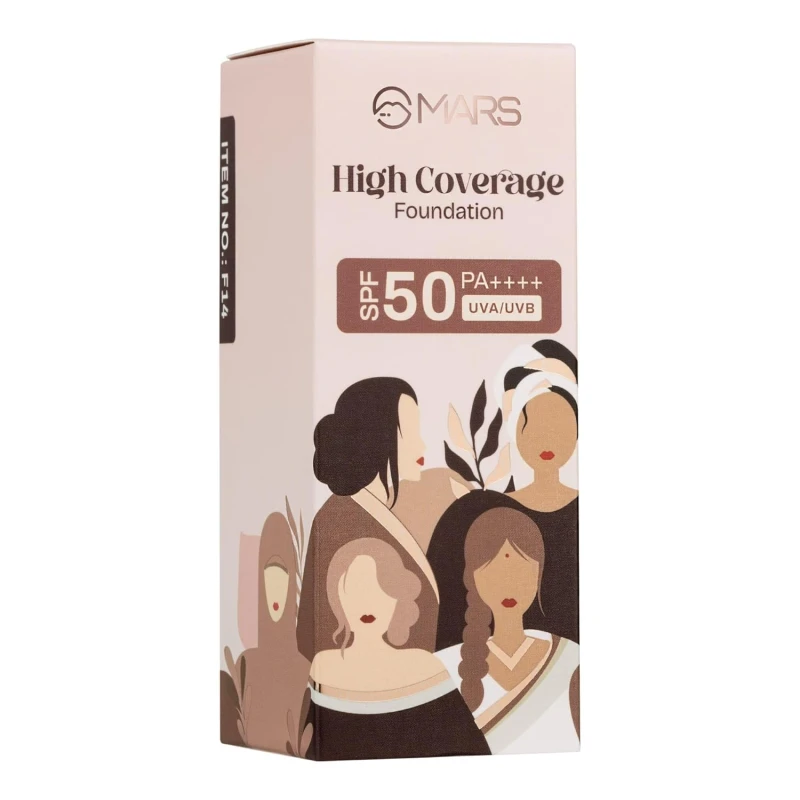 MARS SPF50 PA++++ High Coverage Foundation (40ml) | Blemish Free & Blendable Makeup | All Skin Type | IN-VIVO Tested with 5 Star UVA+UVB Protection Boots Rating (SHADE-01) thumbnail 2